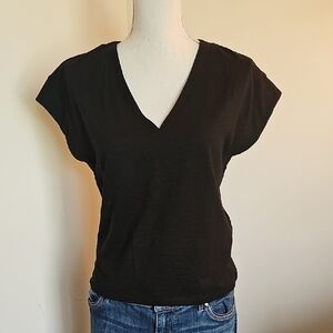 White House Black Market Black V-Neck Tee